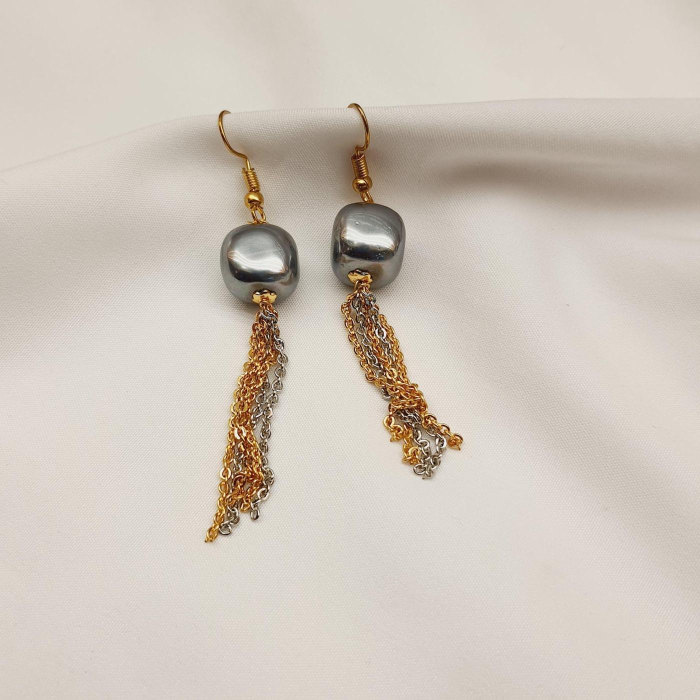 Pearl Bead Chain 3 Multi Gold