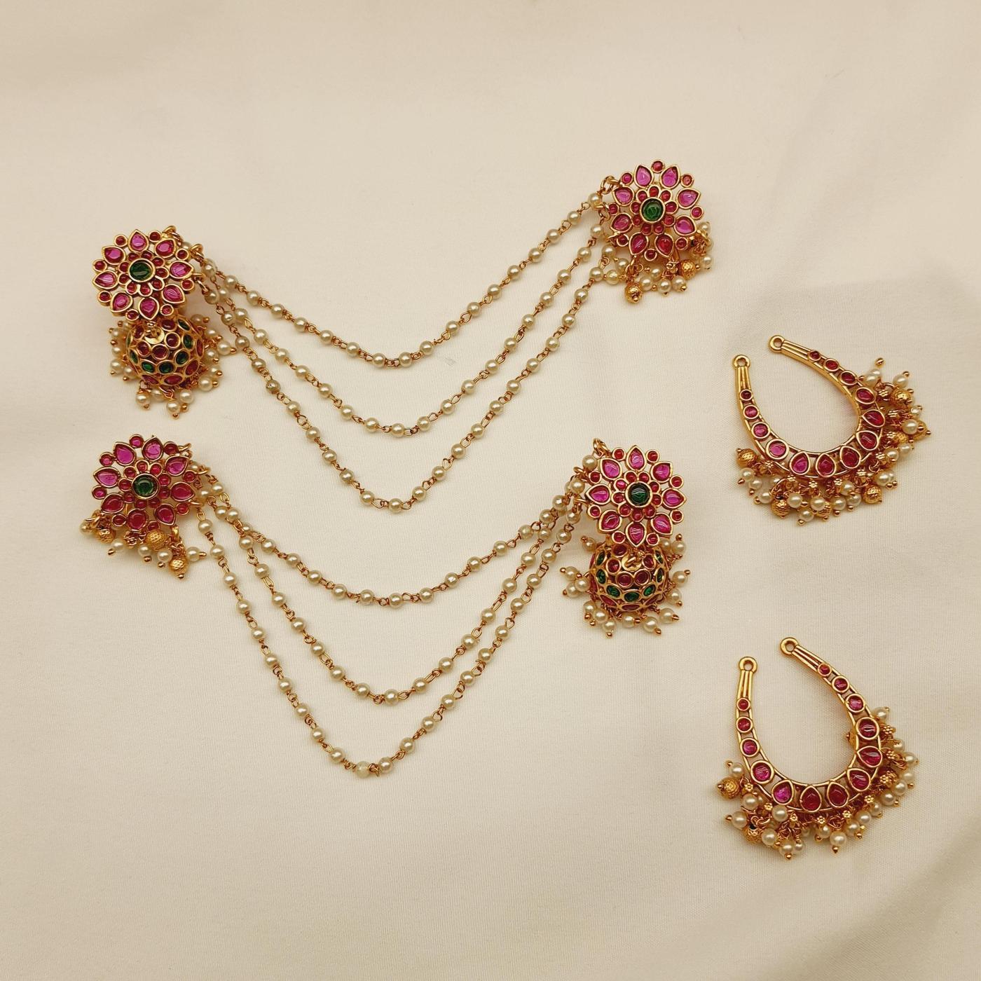 Antique Earrings 1 Ruby Gold