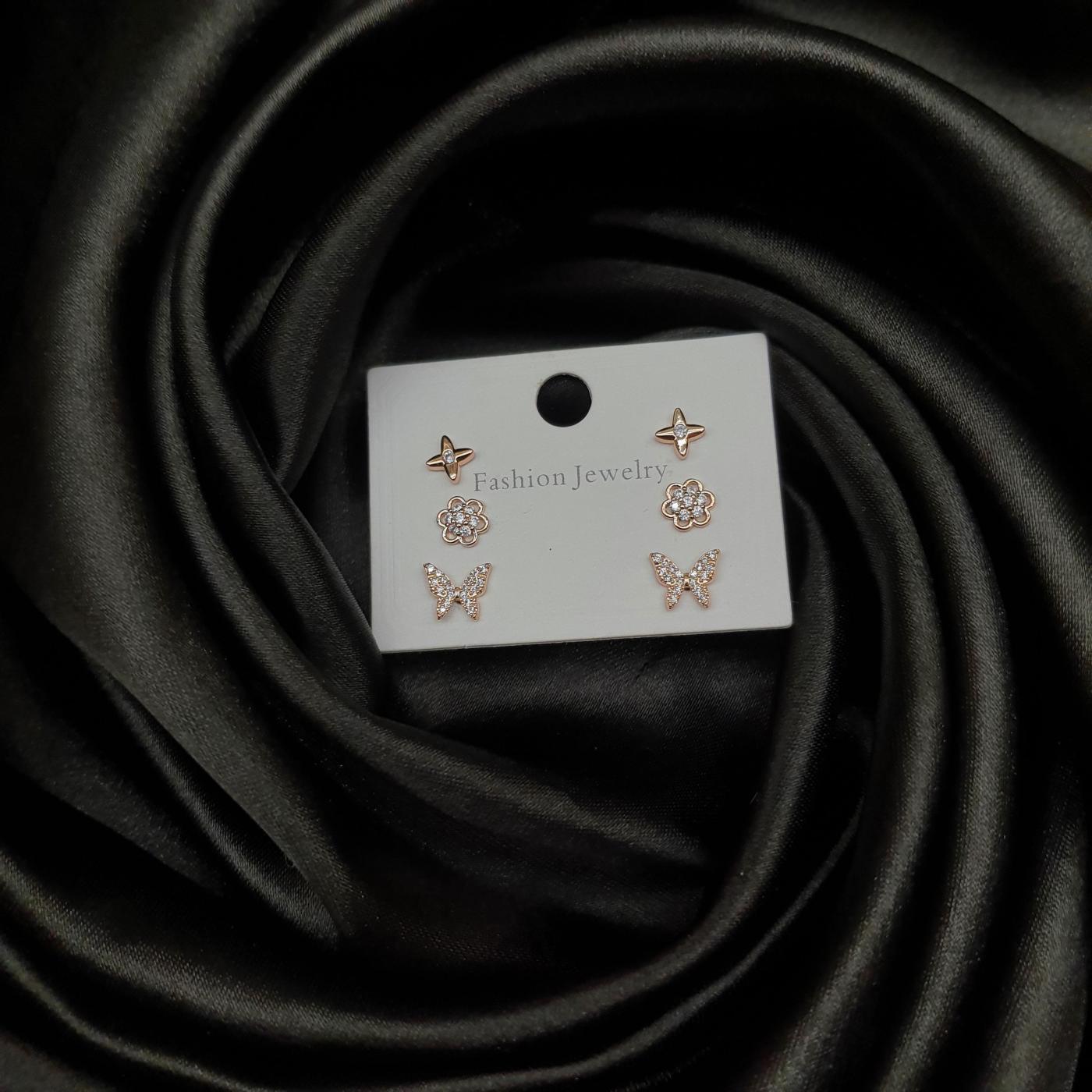 Fashion Earrings Set 2 Rose Gold