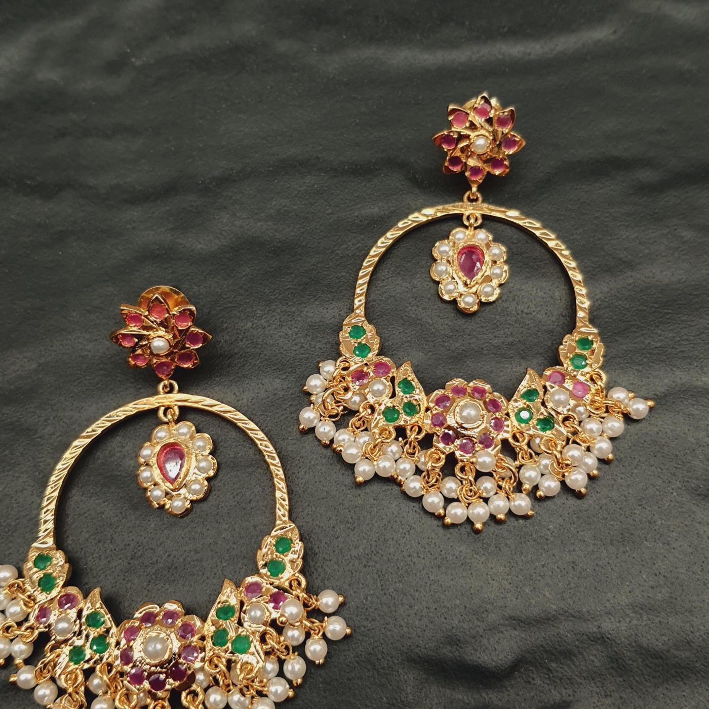Jadau Earrings 1 Multi Gold