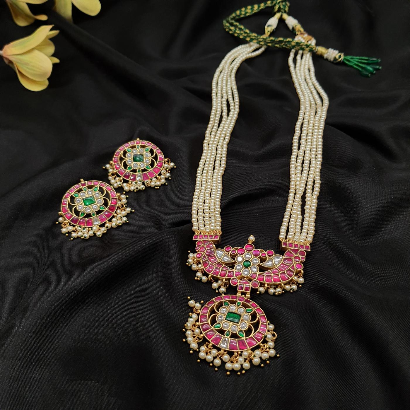 Antique Kundan Long Set 1 Ruby Gold