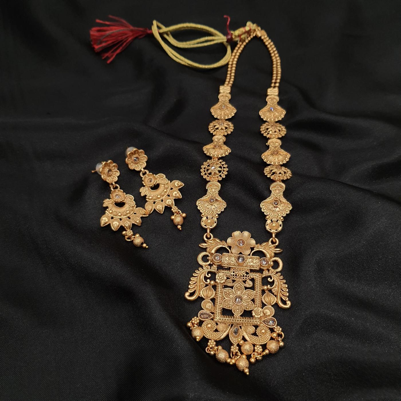 Antique Long Necklace Set 10 Gold