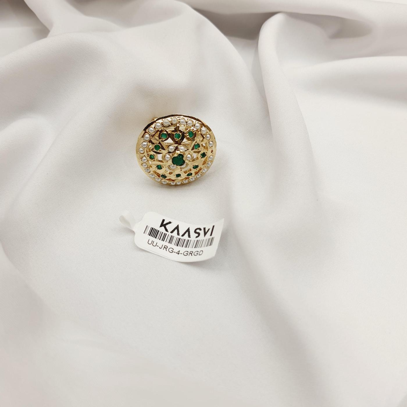 Jadau Ring - JRG 4 Green Gold