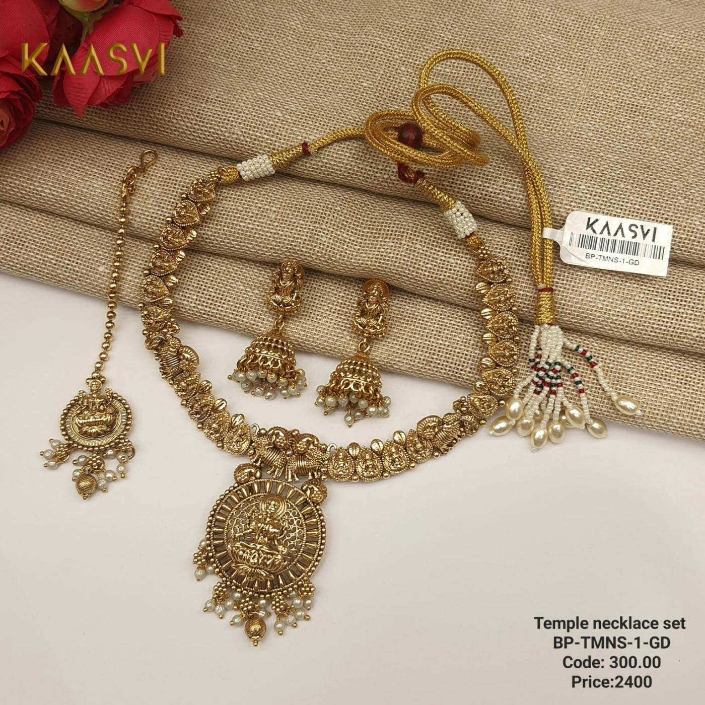 Temple Necklace Set 1 Gold