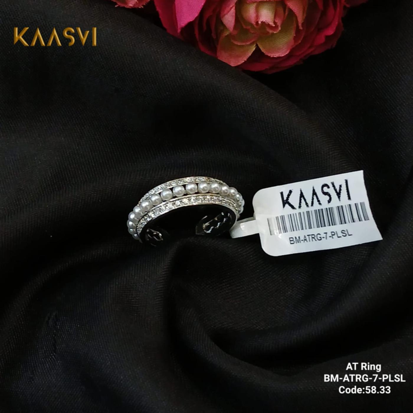 Anti Tarnish Ring 7 Pearl Silver