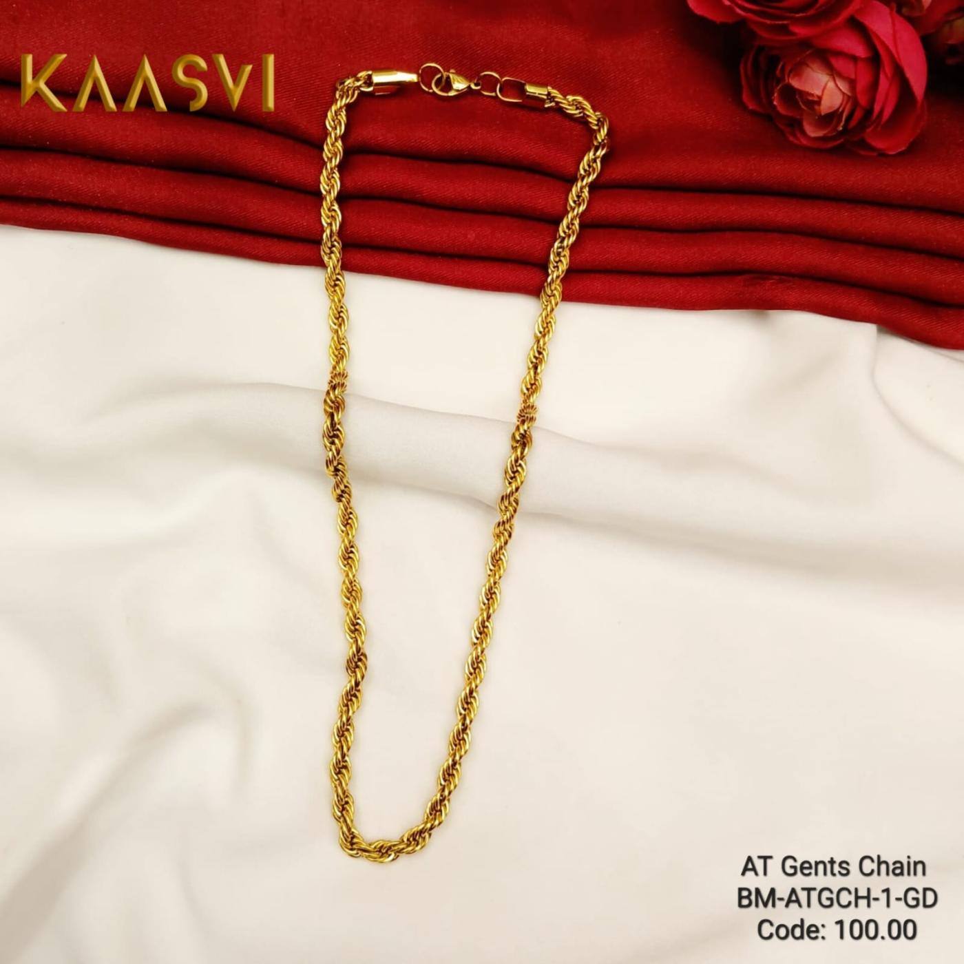Anti Tarnish Gents Chain -1-Gold