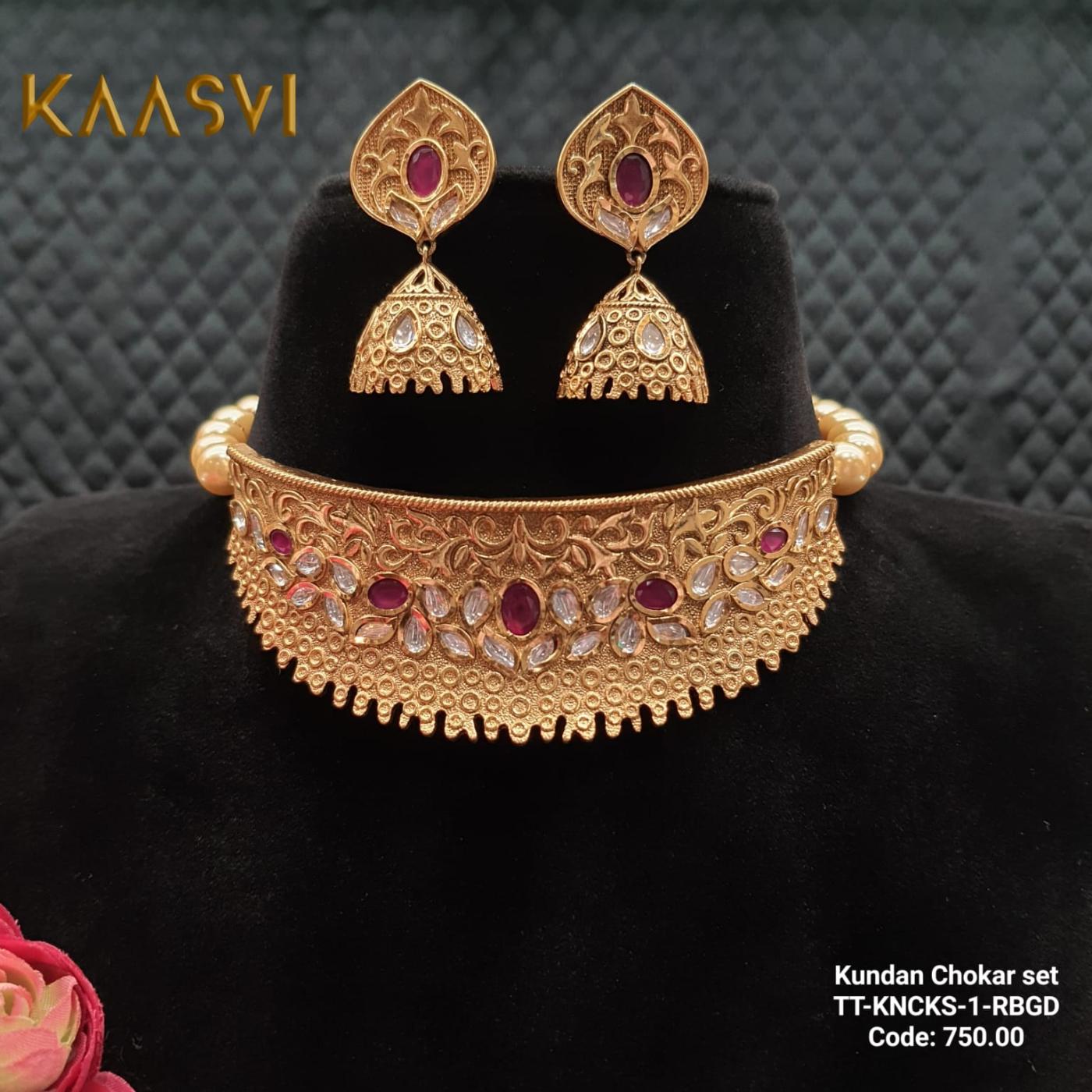 Choker Necklace-1-Ruby Gold