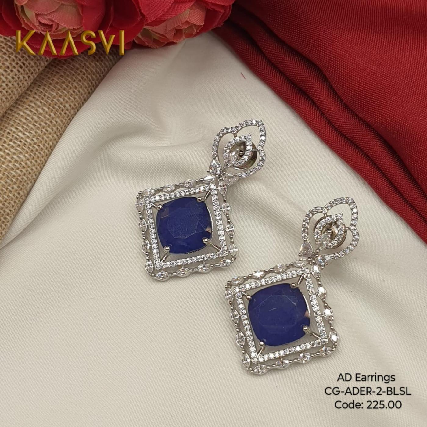 Earrings-2-Blue Silver