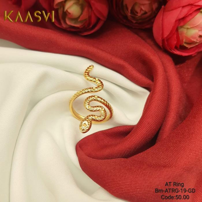 Anti Tarnish Snake Ring-19-Gold