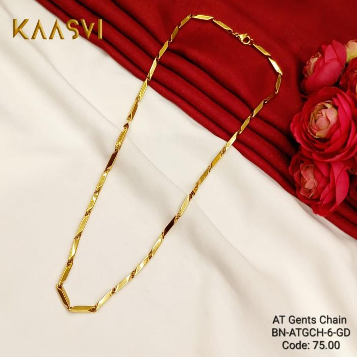 Anti Tarnish Gents Chain-6-Gold