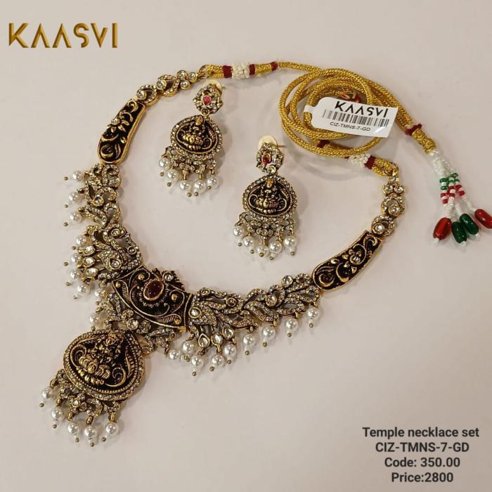 Temple Necklace Set 7 Gold