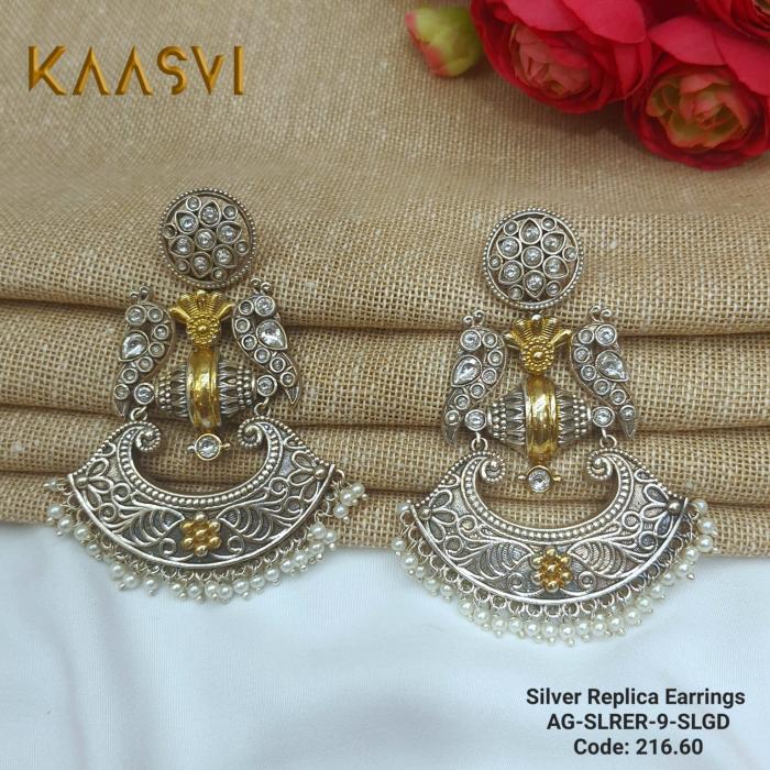 Silver Replica Earrings-9-Silver Gold