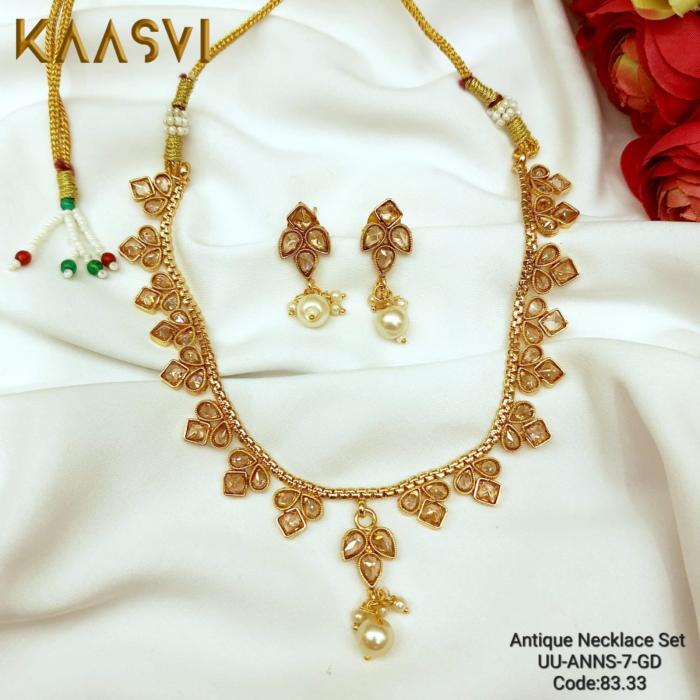 Antique Necklace Set-7-Gold