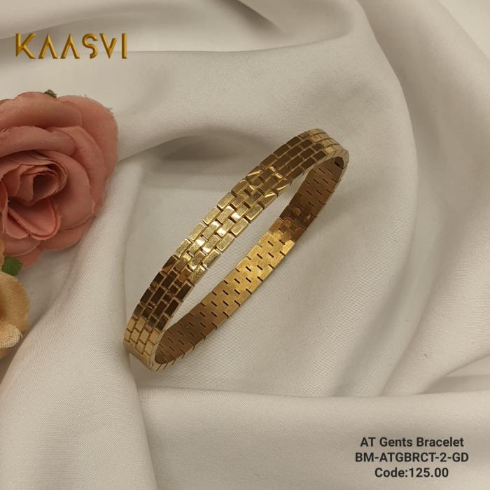 Anti Tarnish Gents Bracelet 2 Gold