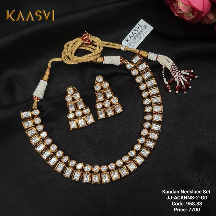 Kundan Necklace Set 2 Gold