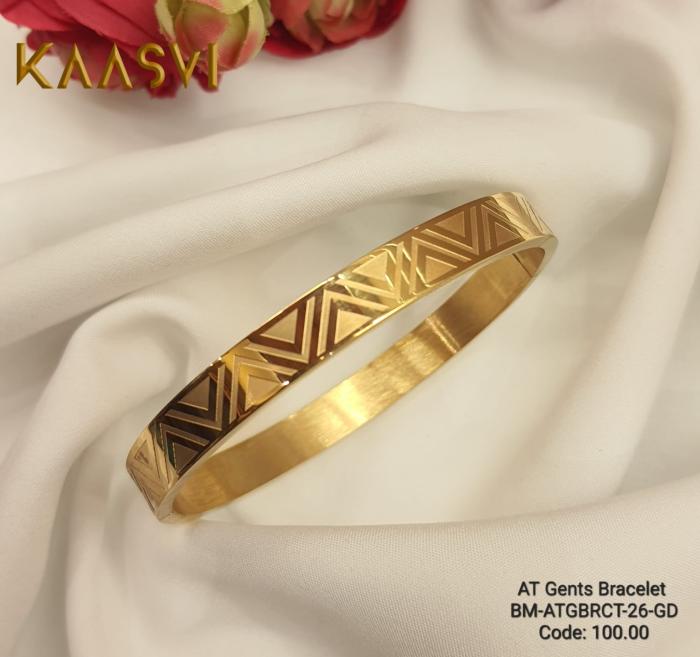 Anti Tarnish Gents Bracelet-26-Gold