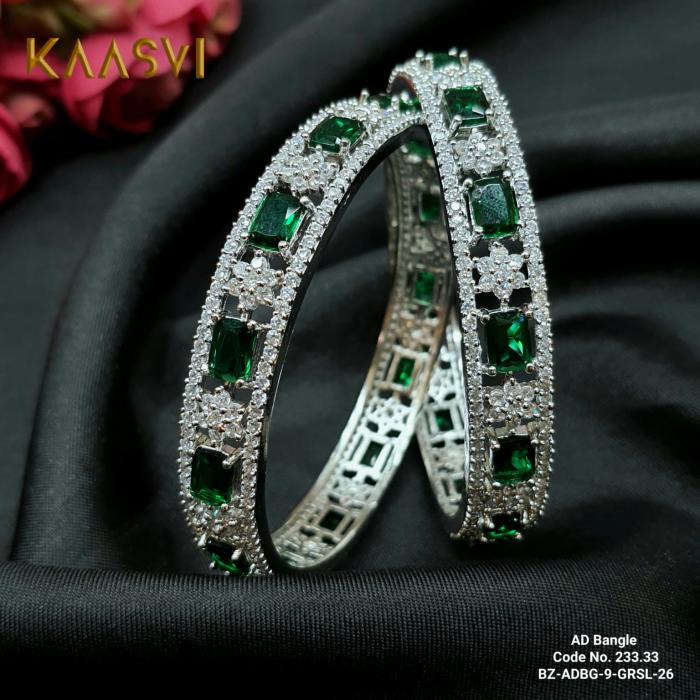 AD Bangle-9-Green Silver 26
