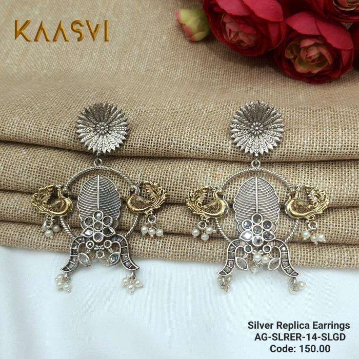 Silver Replica Earrings-14-Silver Gold
