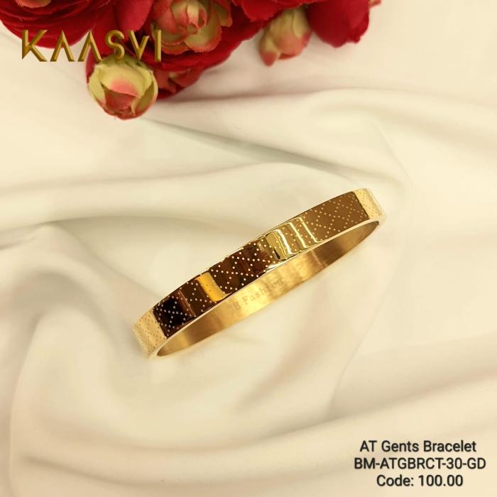 Anti Tarnish Gents Bracelet-30-Gold