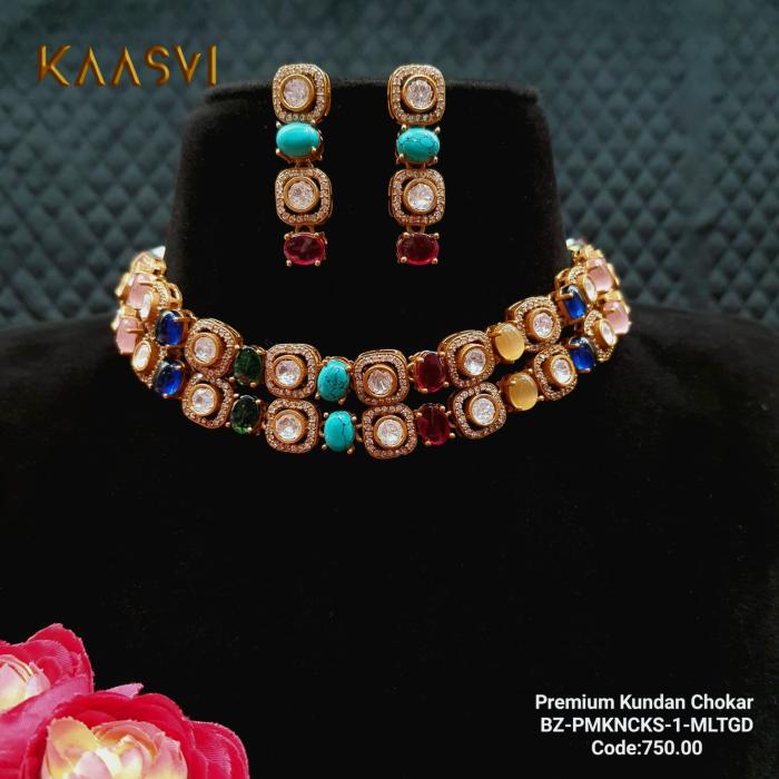 Choker Necklace -1 -Multi Gold