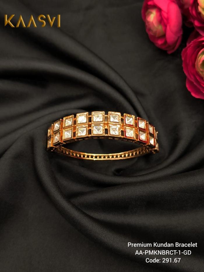 Premium Kundan Bracelet-1-Gold