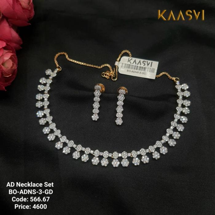 AD Necklace Set 3 Gold
