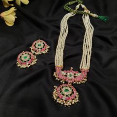 Antique Kundan Long Set 1 Ruby Gold
