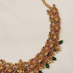 Temple Necklace Set 3 Ruby Gold