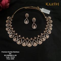 Premium Kundan Necklace Set 6 Gold
