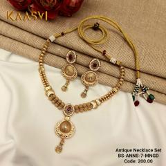 Antique Necklace Set-7-Multi Gold