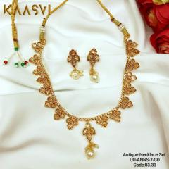 Antique Necklace Set-7-Gold