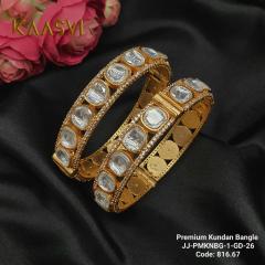 Premium Kundan Bangles-1-GOLD