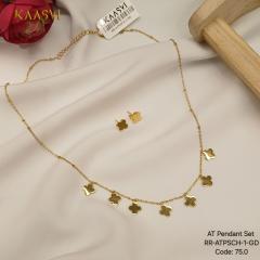 Anti Tarnish Pendant Set with Chain 1 Gold