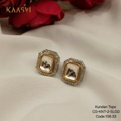 Kundan Tops-2-Silver Gold