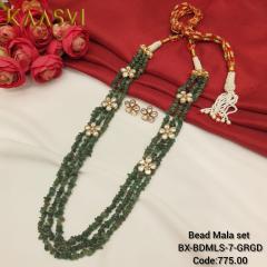 Bead Mala Set-7-Green Gold