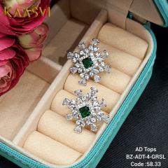 Earrings-4-Green Silver